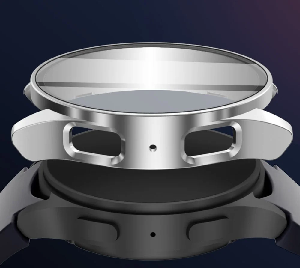 Samsung Galaxy Watch 7 44MM Hoesje - Bumper Case met Tempered Glass - Zwart afbeelding 5