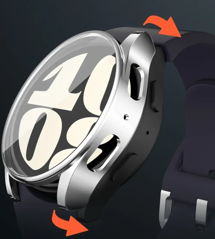 Samsung Galaxy Watch 7 44MM Hoesje TPU - Ingebouwde Screenrotector - Transparant afbeelding 2