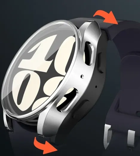 Samsung Galaxy Watch 7 44MM Hoesje TPU - Ingebouwde Screenrotector - Transparant afbeelding 2