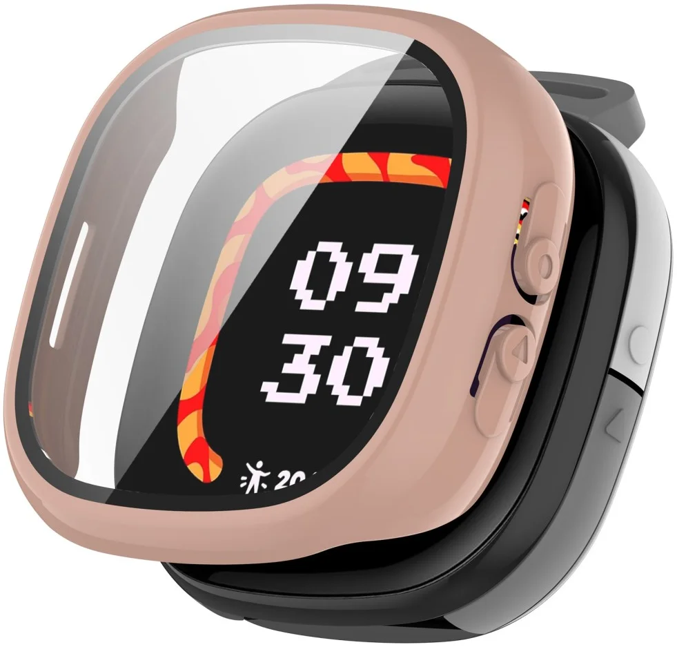Fitbit Ace LTE Hoesje Bumper met Ingebouwde Tempered Glass Roze afbeelding 1