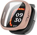 Fitbit Ace LTE Hoesje Bumper met Ingebouwde Tempered Glass Roze