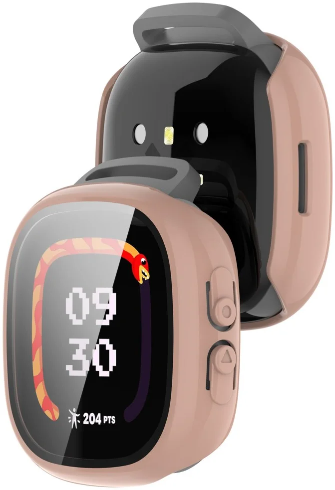 Fitbit Ace LTE Hoesje Bumper met Ingebouwde Tempered Glass Roze afbeelding 2