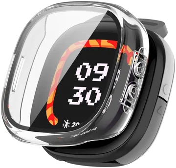 Fitbit Ace LTE Hoesje Bumper met Ingebouwde Tempered Glass Transparant