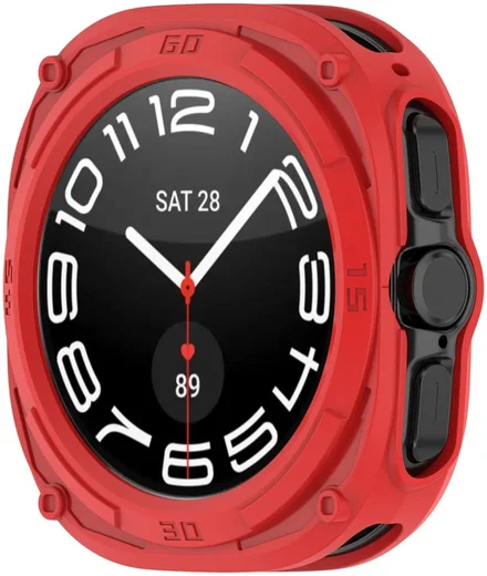 Samsung Galaxy Watch Ultra Hoesje - TPU Bumper Case - Rood afbeelding 5