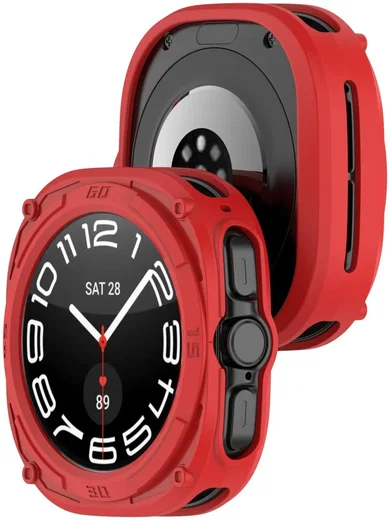Samsung Galaxy Watch Ultra Hoesje - TPU Bumper Case - Rood afbeelding 6