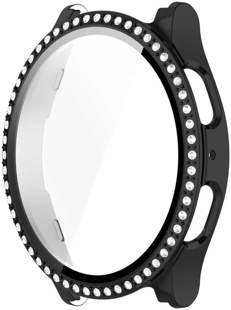 Samsung Galaxy Watch 7 40MM Hoesje - Case met Tempered Glass - Rhinestone Zwart afbeelding 4