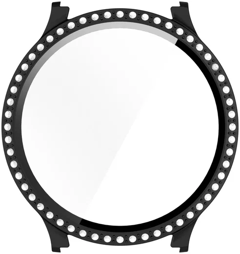 Samsung Galaxy Watch 7 40MM Hoesje - Case met Tempered Glass - Rhinestone Zwart afbeelding 6