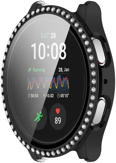 Samsung Galaxy Watch 7 40MM Hoesje - Case met Tempered Glass - Rhinestone Zwart afbeelding 7