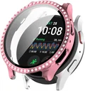 Samsung Galaxy Watch 7 40MM Hoesje - Case met Tempered Glass - Rhinestone Roze