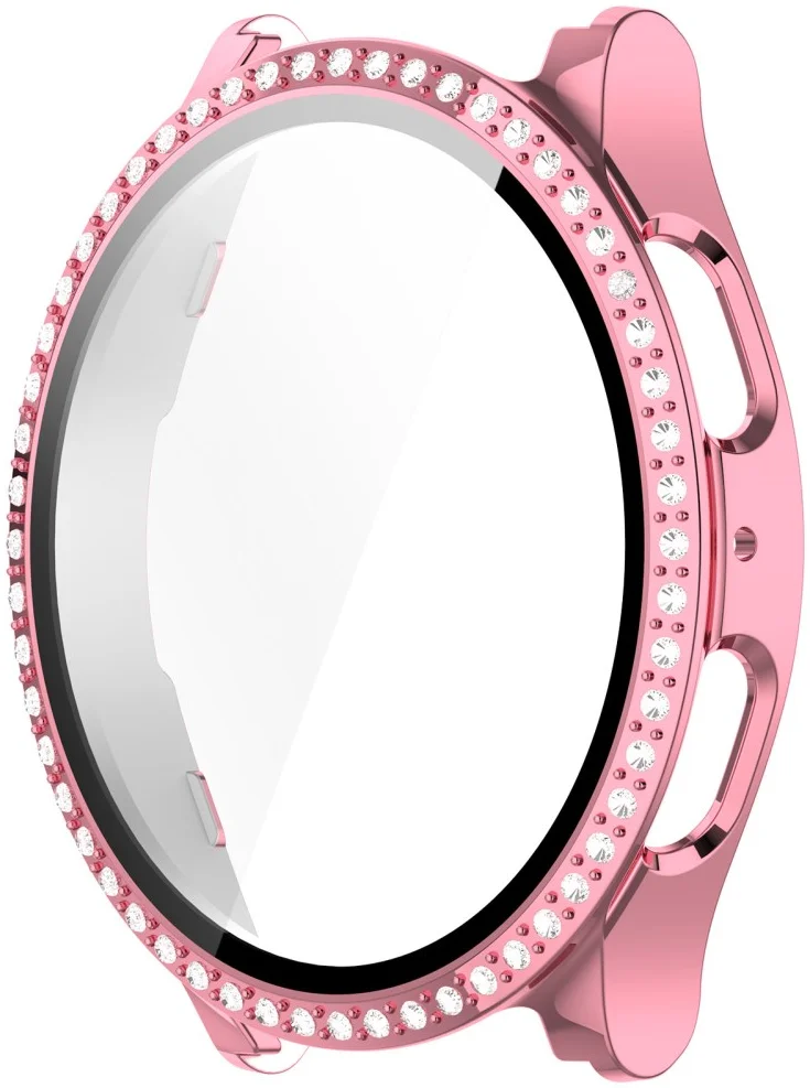 Samsung Galaxy Watch 7 40MM Hoesje - Case met Tempered Glass - Rhinestone Roze afbeelding 4
