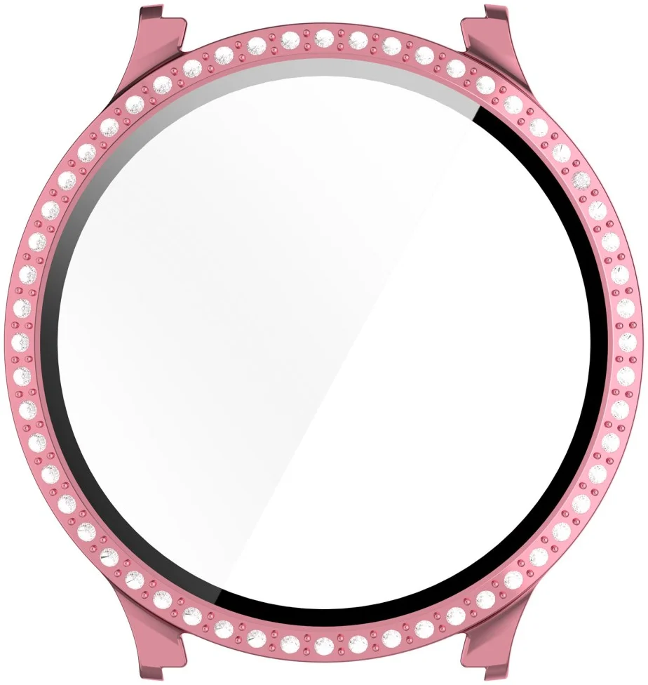 Samsung Galaxy Watch 7 40MM Hoesje - Case met Tempered Glass - Rhinestone Roze afbeelding 6