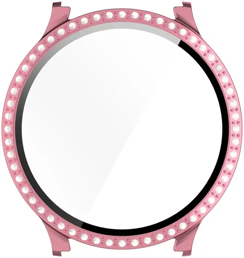 Samsung Galaxy Watch 7 40MM Hoesje - Case met Tempered Glass - Rhinestone Roze afbeelding 6