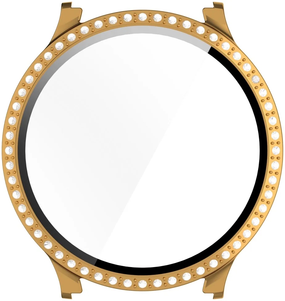Samsung Galaxy Watch 7 40MM Hoesje - Case met Tempered Glass - Rhinestone Goud afbeelding 6