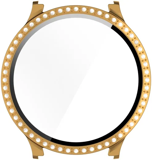 Samsung Galaxy Watch 7 40MM Hoesje - Case met Tempered Glass - Rhinestone Goud afbeelding 6