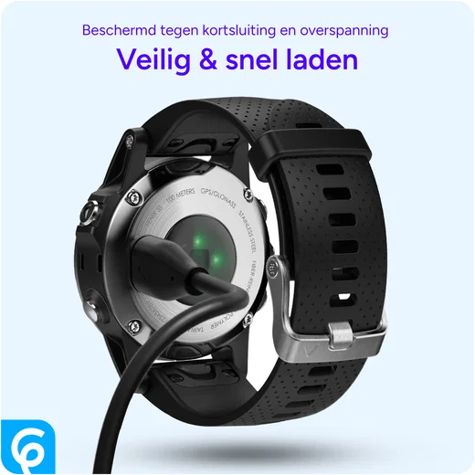 Universele Garmin Watch Oplader USB-C Kabel 1M Zwart afbeelding 6
