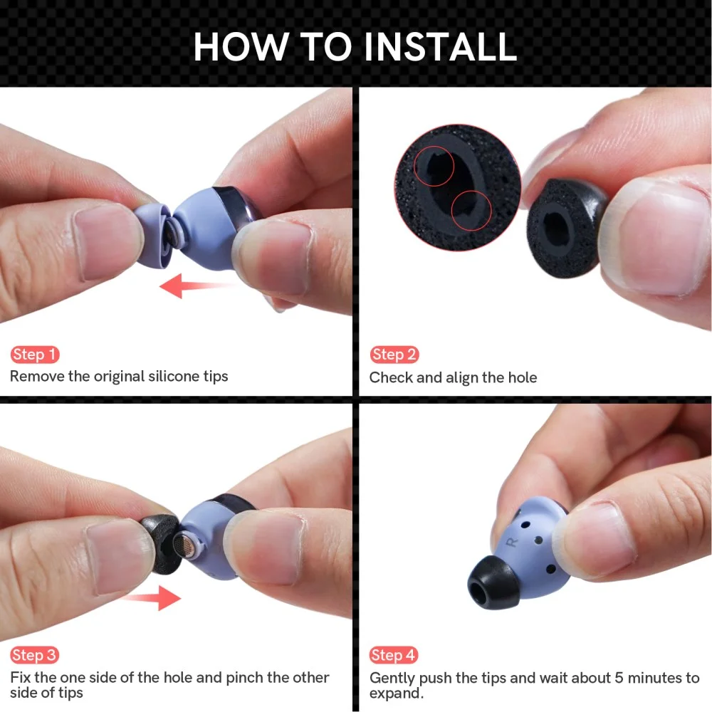 Samsung Galaxy Buds Pro / Buds 2 Pro Foam Dopjes Tips Oortips S/M/L (3-Pack) afbeelding 4