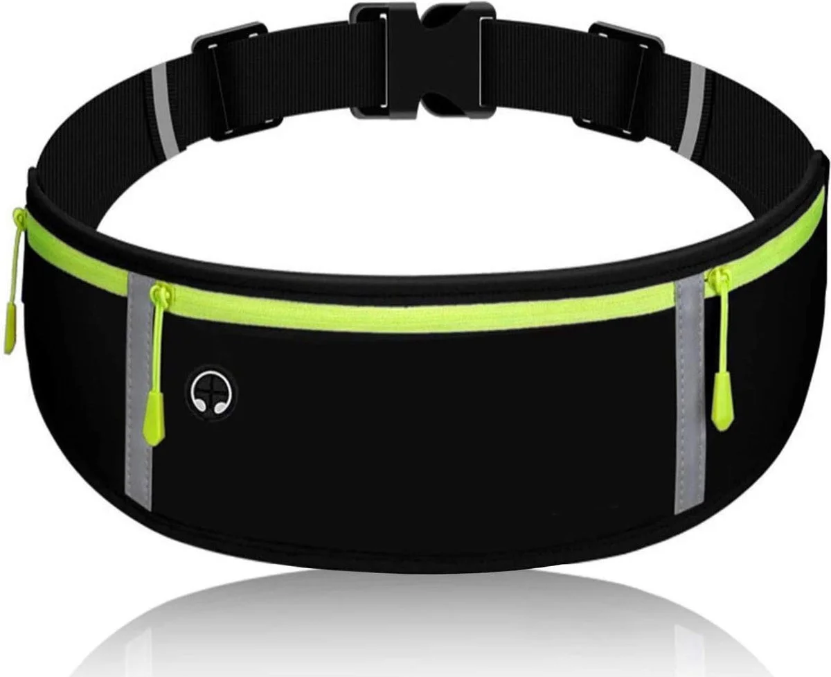 Verstelbare Hardloop Sport Riem 60-120CM Waterafstotend Reflectiestreep Zwart afbeelding 1