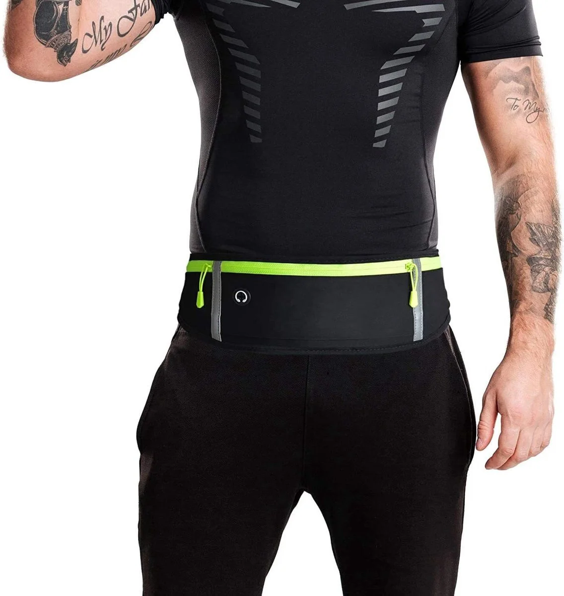 Verstelbare Hardloop Sport Riem 60-120CM Waterafstotend Reflectiestreep Zwart afbeelding 2