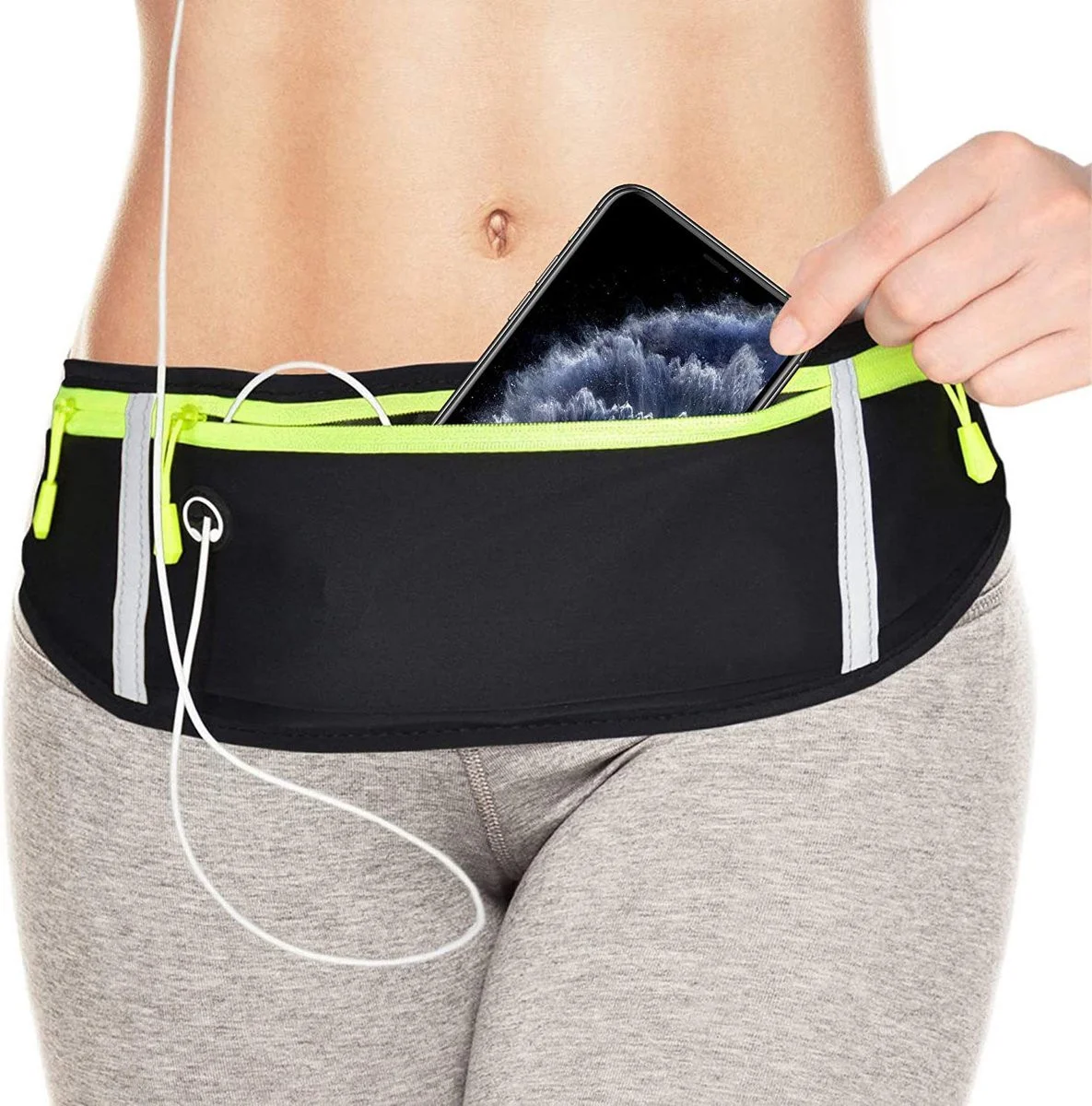 Verstelbare Hardloop Sport Riem 60-120CM Waterafstotend Reflectiestreep Zwart afbeelding 5