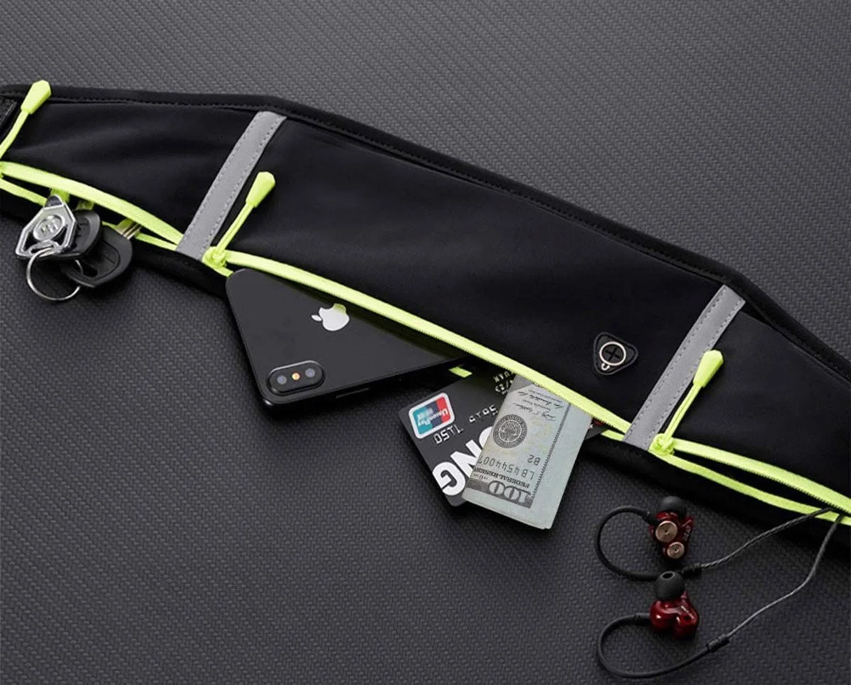 Verstelbare Hardloop Sport Riem 60-120CM Waterafstotend Reflectiestreep Zwart afbeelding 6