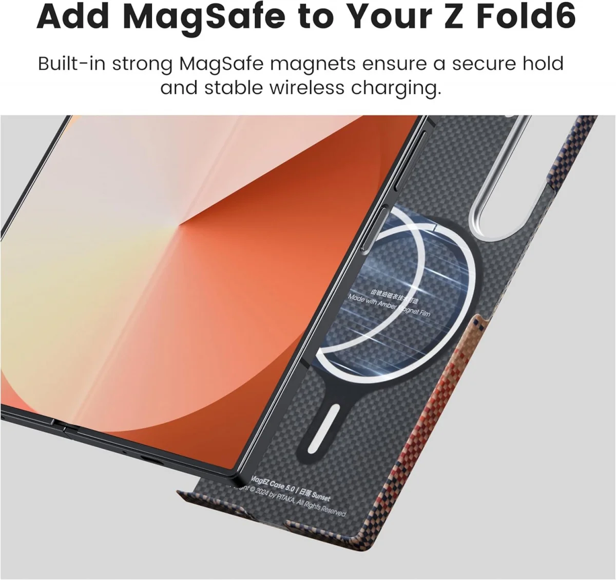 PITAKA MagEZ 5 Samsung Galaxy Z Fold 6 Hoesje 600D Ultra Dun MagSafe Rood afbeelding 7