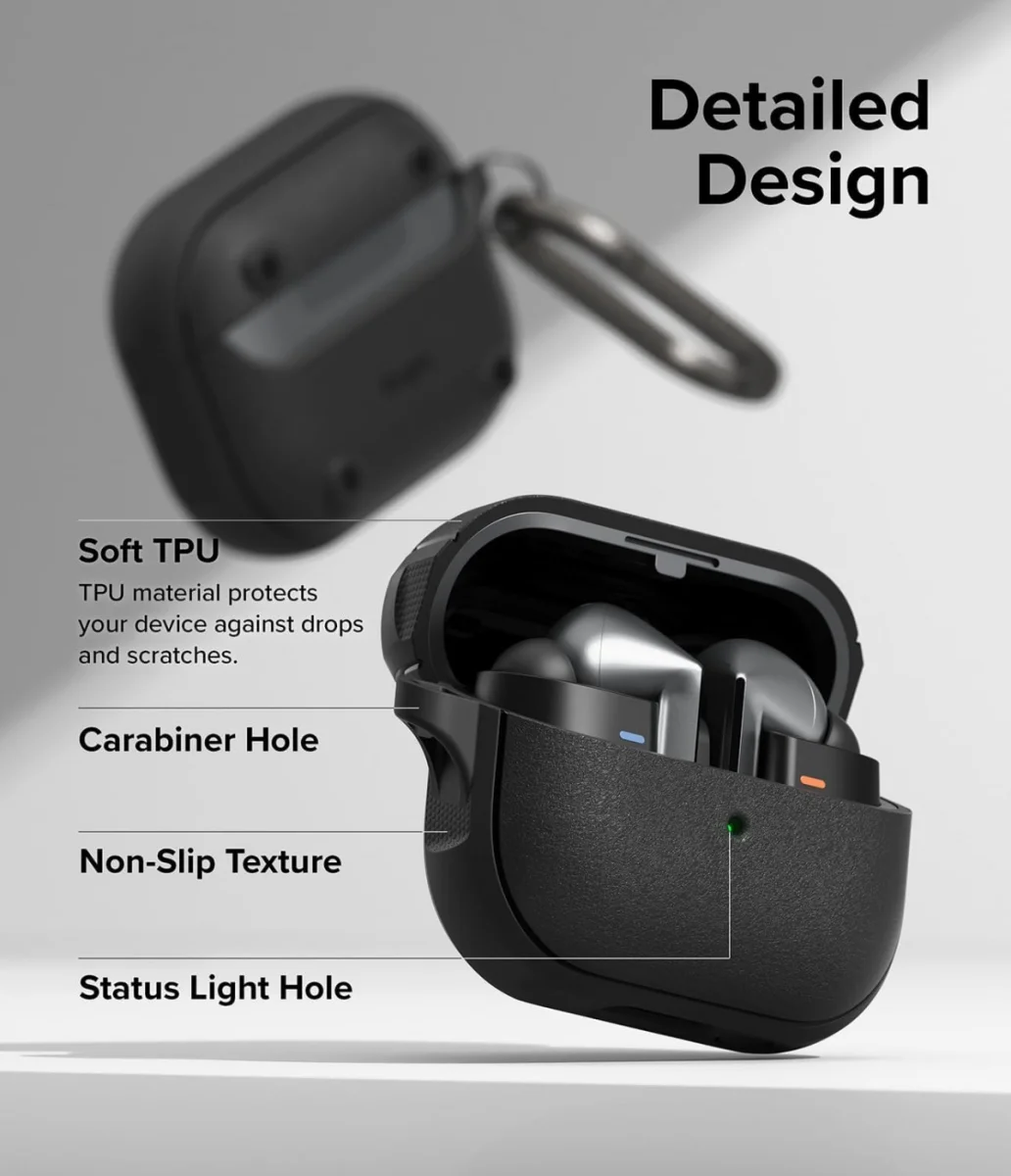 Ringke Onyx Magnetic Samsung Galaxy Buds 3 / 3 Pro Hoesje Zwart afbeelding 3