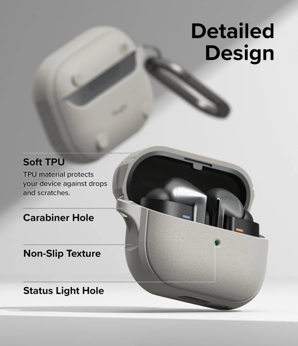 Ringke Onyx Magnetic Samsung Galaxy Buds 3 / 3 Pro Hoesje Grijs afbeelding 5