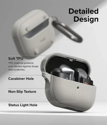 Ringke Onyx Magnetic Samsung Galaxy Buds 3 / 3 Pro Hoesje Grijs afbeelding 5