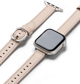Ringke Leather One Slim - Apple Watch 1-10/SE - 38/40/41/42MM Bandje - Roze