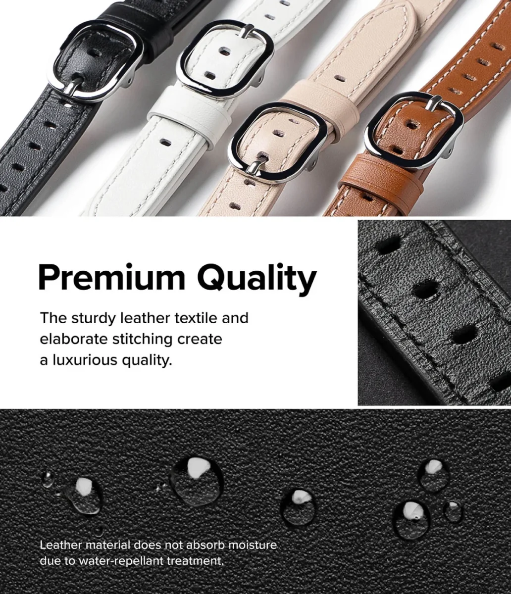 Ringke Leather One Slim - Apple Watch 1-10/SE - 38/40/41/42MM Bandje - Roze afbeelding 3