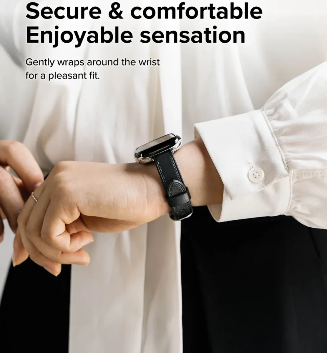 Ringke Leather One Slim - Apple Watch 1-10/SE - 38/40/41/42MM Bandje - Roze afbeelding 5