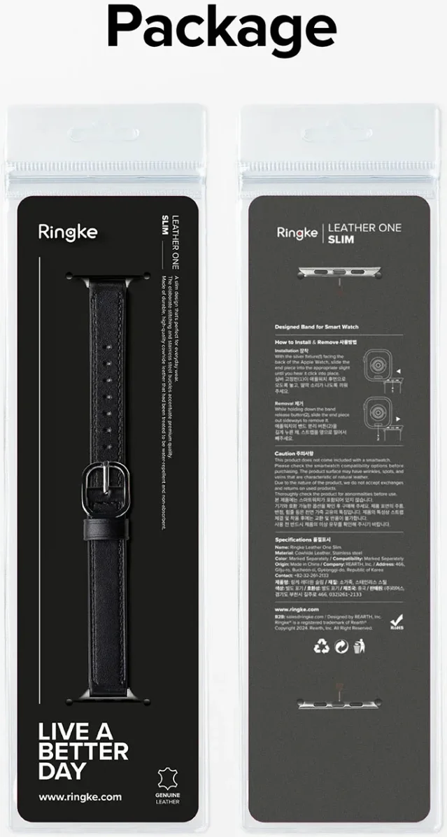 Ringke Leather One Slim - Apple Watch 1-10/SE - 38/40/41/42MM Bandje - Roze afbeelding 8