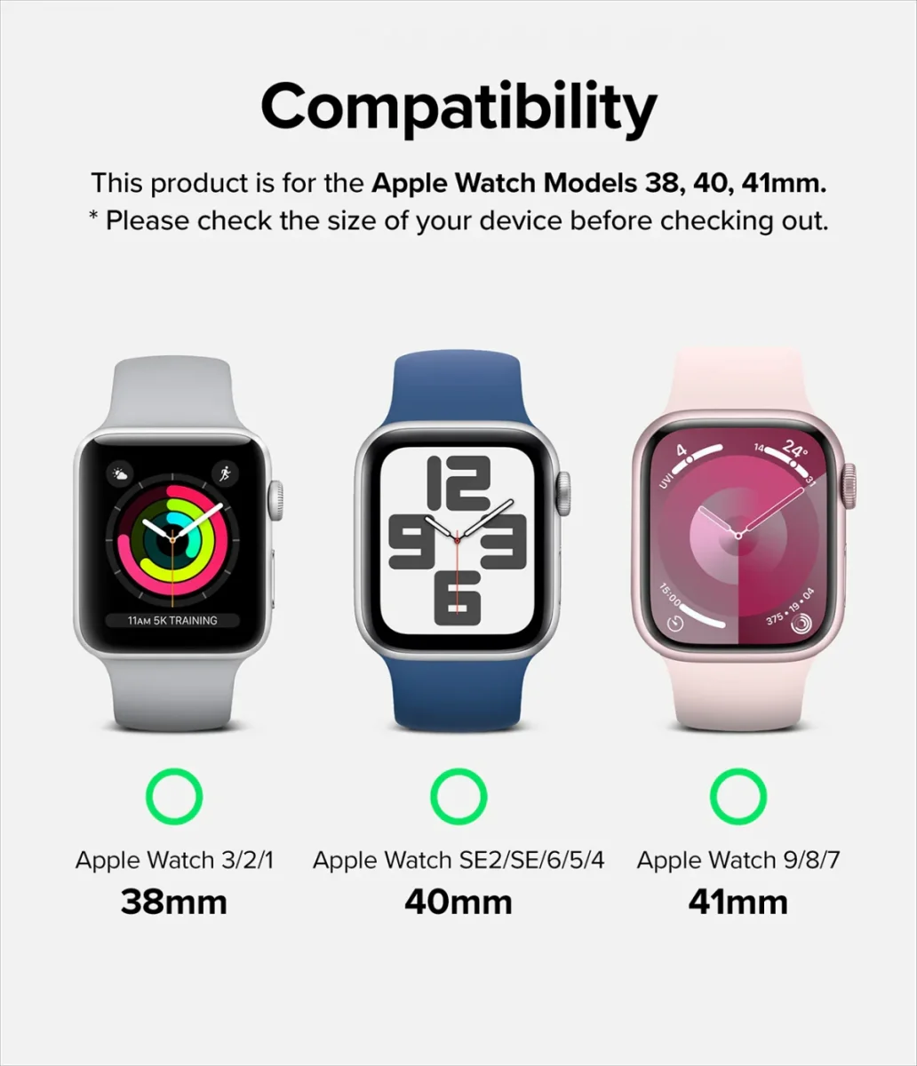 Ringke Leather One Padded Band - Apple Watch 1-10/SE - 38/40/41/42MM - Zwart afbeelding 2