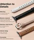 Ringke Leather One Padded Band - Apple Watch 1-10/SE - 38/40/41/42MM - Zwart afbeelding 7