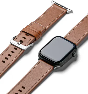 Ringke Leren Basic Bandje - Apple Watch 1-10/SE/Ultra - 49/46/45/44/42MM - Bruin