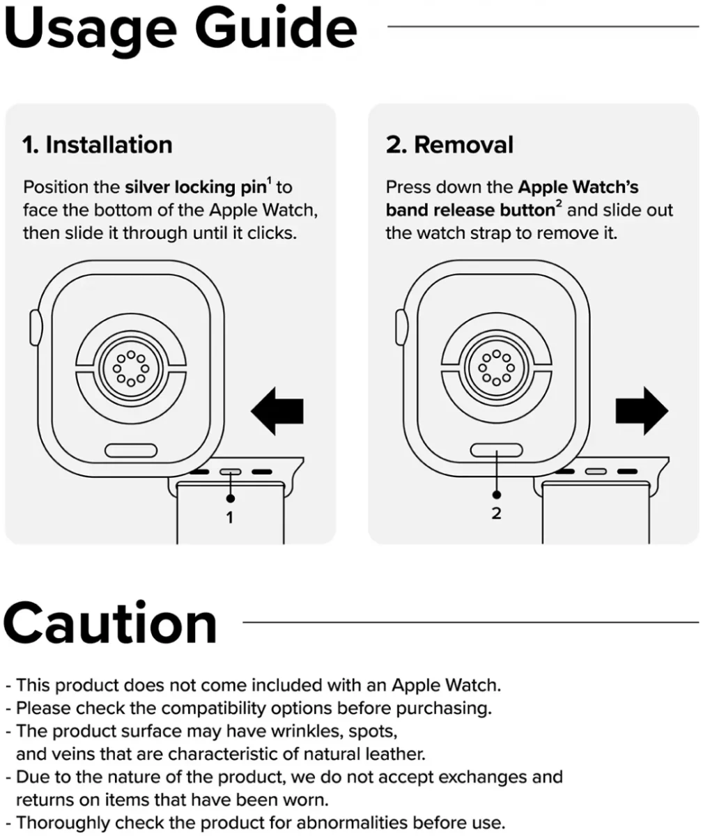 Ringke Leren Basic Bandje - Apple Watch 1-10/SE/Ultra - 49/46/45/44/42MM - Bruin afbeelding 8