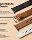 Ringe Leather Bold - Apple Watch 1-10/SE/Ultra Bandje - 49/46/45/44/42MM - Zwart afbeelding 7
