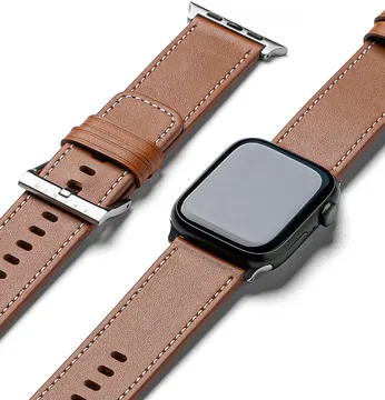 Ringe Leather Bold - Apple Watch 1-10/SE/Ultra Bandje - 49/45/46/44/42MM - Bruin