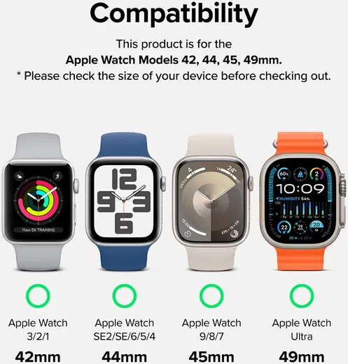 Ringe Leather Bold - Apple Watch 1-10/SE/Ultra Bandje - 49/45/46/44/42MM - Bruin afbeelding 2