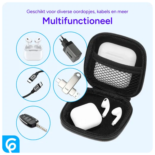 Zwart Universeel Hoesje Tasje voor Oordopjes afbeelding 2
