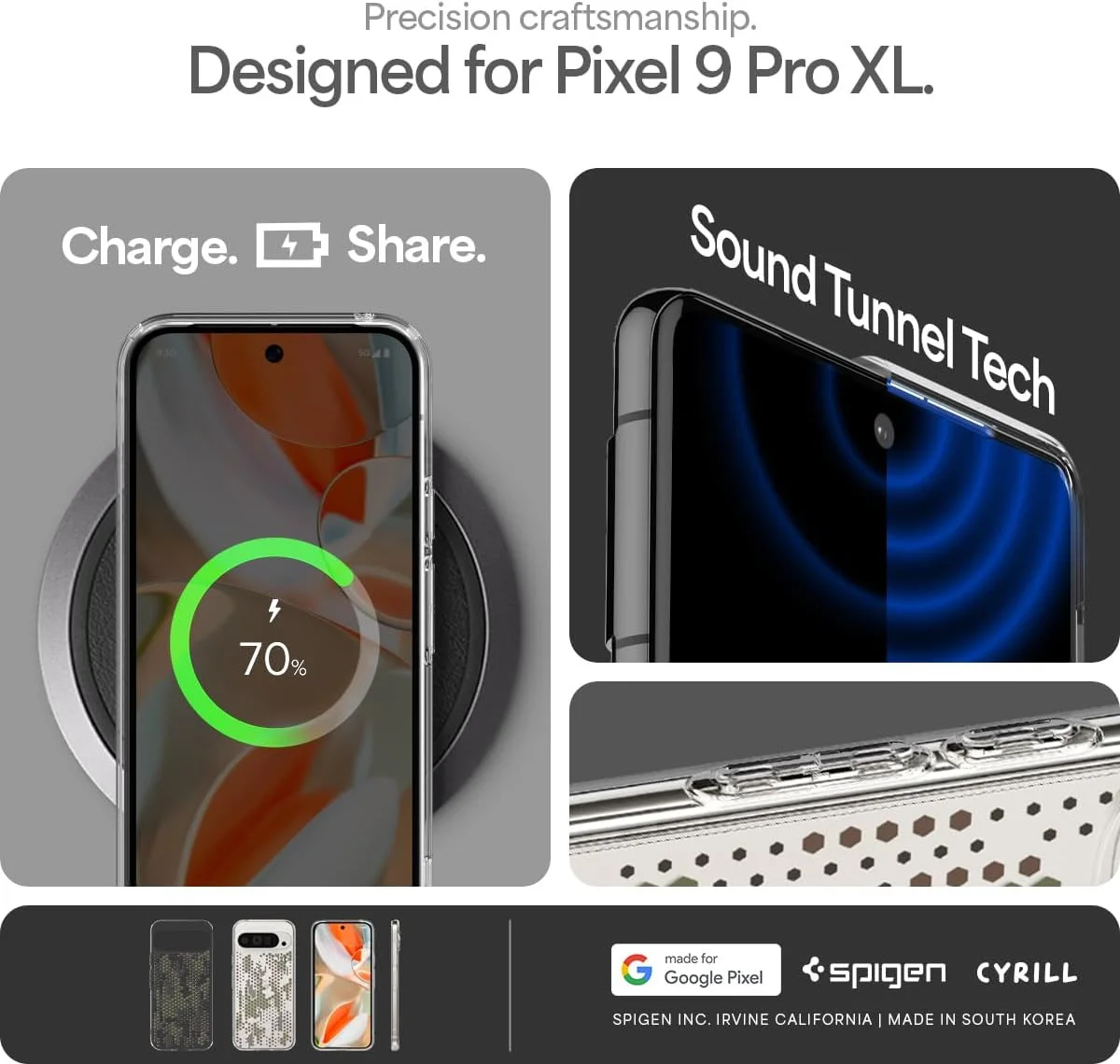 Spigen Ultra Hybrid Google Pixel 9 Pro XL Hoesje Back Cover Digital Camo afbeelding 6