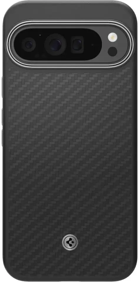 Spigen Enzo Aramid Google Pixel 9 Pro XL Hoesje Aramide Back Cover Zwart afbeelding 2