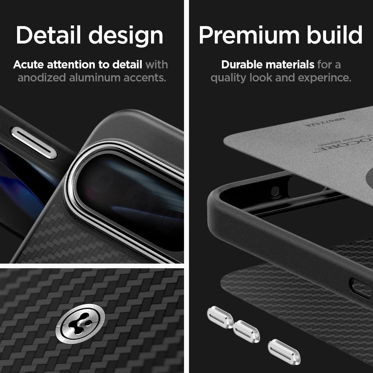 Spigen Enzo Aramid Google Pixel 9 Pro XL Hoesje Aramide Back Cover Zwart afbeelding 3