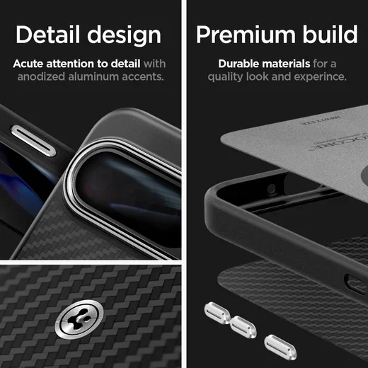 Spigen Enzo Aramid Google Pixel 9 Pro XL Hoesje Aramide Back Cover Zwart afbeelding 3