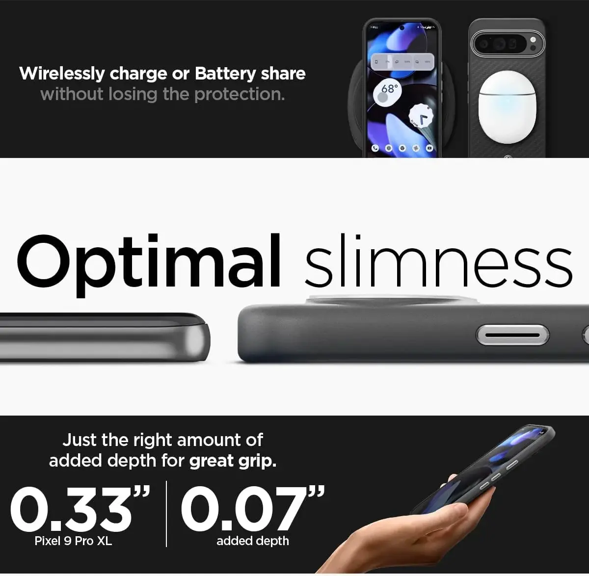 Spigen Enzo Aramid Google Pixel 9 Pro XL Hoesje Aramide Back Cover Zwart afbeelding 5