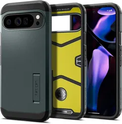 Spigen Tough Armor Google Pixel 9 Pro XL Hoesje Back Cover Groen afbeelding