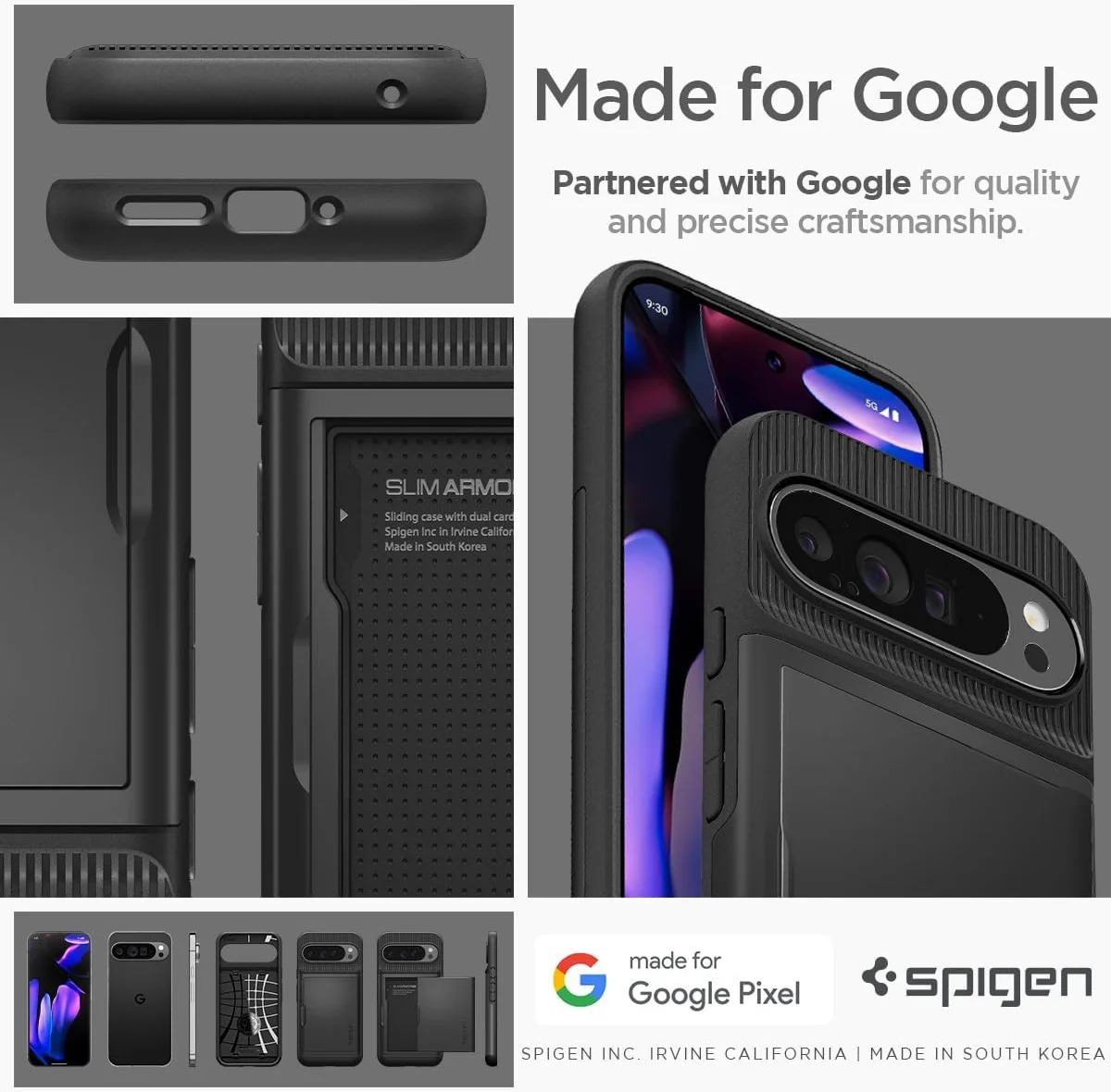Spigen Slim Armor CS Google Pixel 9 Pro XL Hoesje Back Cover Zwart afbeelding 7