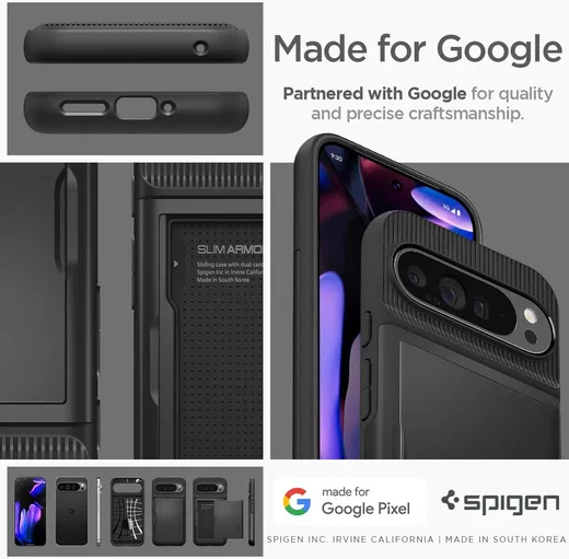 Spigen Slim Armor CS Google Pixel 9 Pro XL Hoesje Back Cover Zwart afbeelding 7