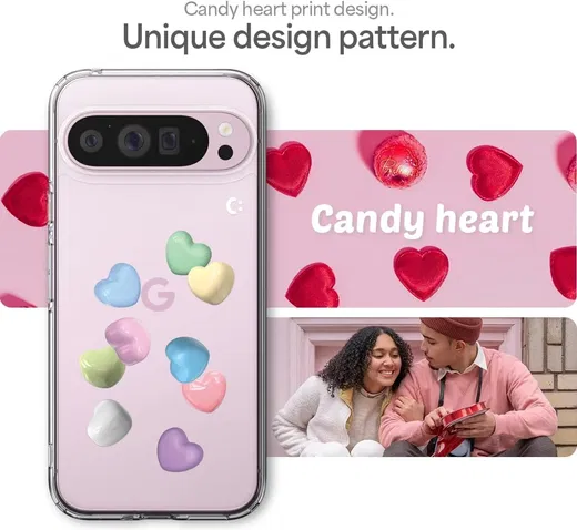Spigen Ultra Hybrid Google Pixel 9 Pro XL Hoesje Back Cover Candy Hearts afbeelding 2
