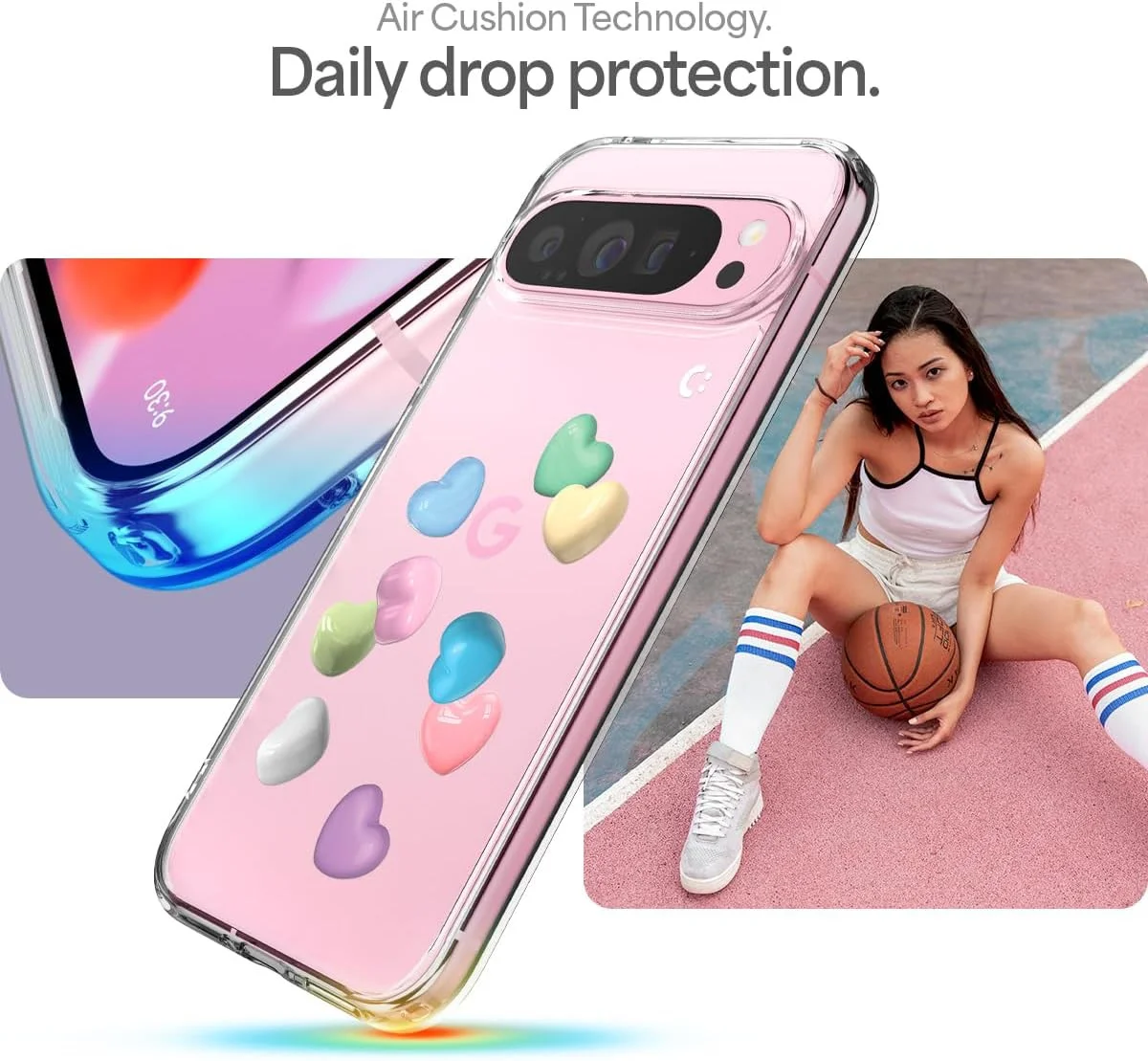Spigen Ultra Hybrid Google Pixel 9 Pro XL Hoesje Back Cover Candy Hearts afbeelding 4